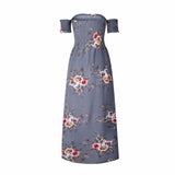 OFF-THE-SHOULDER FLORAL HIGH SLIT MAXI DRESS - B ANN'S BOUTIQUE