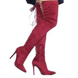 OVER THE KNEE LACE-UP BOOT - B ANN'S BOUTIQUE