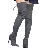OVER THE KNEE LACE-UP BOOT - B ANN'S BOUTIQUE