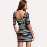 PATTIE’S PATTERN & STRIPE JUST RIGHT DRESS - B ANN'S BOUTIQUE