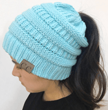 PONYTAIL/MESSY BUN BEANIE CAP - B ANN'S BOUTIQUE