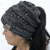 PONYTAIL/MESSY BUN BEANIE CAP - B ANN'S BOUTIQUE