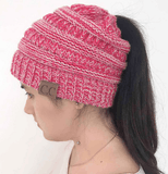 PONYTAIL/MESSY BUN BEANIE CAP - B ANN'S BOUTIQUE