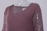 PULLOVER SWEATER WITH LACE SIDE INSERTS - B ANN'S BOUTIQUE, LLC