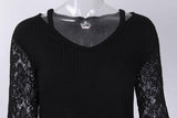 PULLOVER SWEATER WITH LACE SIDE INSERTS - B ANN'S BOUTIQUE, LLC
