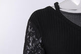 PULLOVER SWEATER WITH LACE SIDE INSERTS - B ANN'S BOUTIQUE, LLC