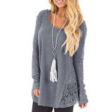 PULLOVER SWEATER WITH LACE SIDE INSERTS - B ANN'S BOUTIQUE, LLC