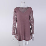 PULLOVER SWEATER WITH LACE SIDE INSERTS - B ANN'S BOUTIQUE, LLC