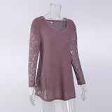 PULLOVER SWEATER WITH LACE SIDE INSERTS - B ANN'S BOUTIQUE, LLC