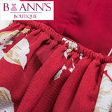 RED FLORAL MAXI WRAP DRESS - B ANN'S BOUTIQUE, LLC