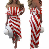 SAVANNAH’S STRIPED TWO-PIECE SKIRT SET - B ANN'S BOUTIQUE