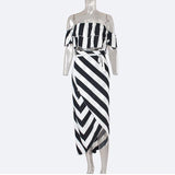 SAVANNAH’S STRIPED TWO-PIECE SKIRT SET - B ANN'S BOUTIQUE