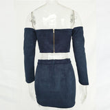 SERENA SUEDE LACE-UP SKIRT SET - B ANN'S BOUTIQUE
