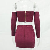 SERENA SUEDE LACE-UP SKIRT SET - B ANN'S BOUTIQUE