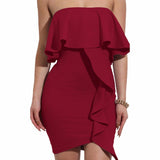 SEXY CHIC STRAPLESS RUFFLE DRESS - B ANN'S BOUTIQUE