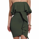 SEXY CHIC STRAPLESS RUFFLE DRESS - B ANN'S BOUTIQUE