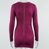 SUEDE CHAIN LACE-UP DRESS - B ANN'S BOUTIQUE, LLC