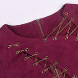 SUEDE CHAIN LACE-UP DRESS - B ANN'S BOUTIQUE, LLC