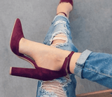SUEDE STRAPPY PUMP WITH TIE FRONT - B ANN'S BOUTIQUE