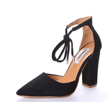 SUEDE STRAPPY PUMP WITH TIE FRONT - B ANN'S BOUTIQUE