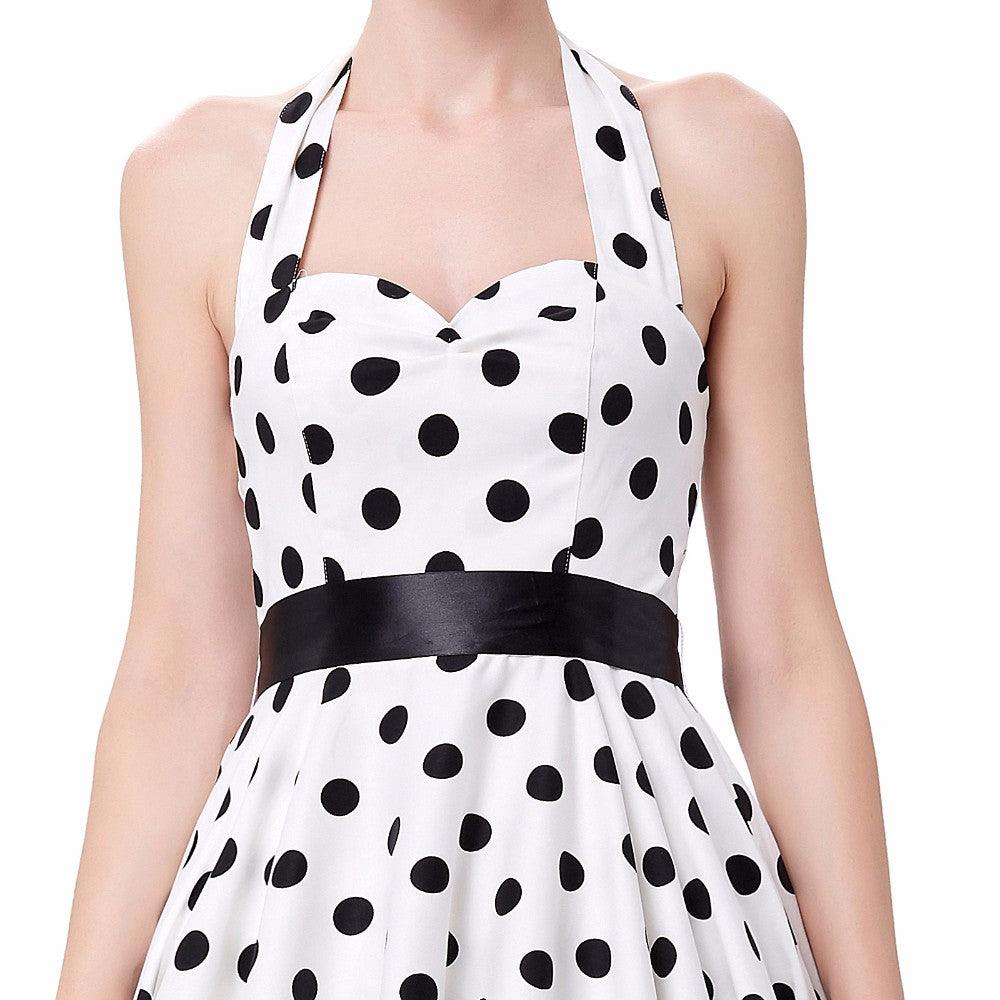 Plus Size Black & White Polkadot Cotton Rockabilly Dress | Pin Up Shirred  Back / Stretch Back Panel Swing Dress | Size 20 - 24