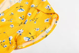YELLOW FLORAL MINI ITS A WRAP DRESS - B ANN'S BOUTIQUE, LLC