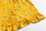 YELLOW FLORAL MINI ITS A WRAP DRESS - B ANN'S BOUTIQUE, LLC