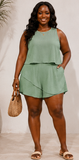 MINT MEADOW LAYERED  SHORTS SET