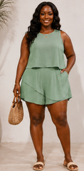MINT MEADOW LAYERED  SHORTS SET