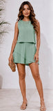 MINT MEADOW LAYERED  SHORTS SET