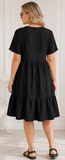 V-NECK RUFFLE DRESS