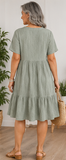 V-NECK RUFFLE DRESS