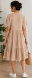 V-NECK RUFFLE DRESS
