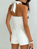 HIGH-WAIST TUXEDO ROMPER