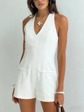 HIGH-WAIST TUXEDO ROMPER