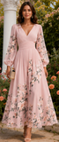 BLOOMING FLORAL CHIFFON MIDI  DRESS