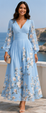 BLOOMING FLORAL CHIFFON MIDI  DRESS