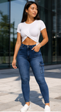 STREETWEAR DISTRESSED CARGO JEANS