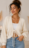 COZY FRONT-TIE CARDIGAN - B ANN'S BOUTIQUE