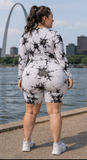 B-ACTIVE BLISS TIE-DYE CUTOUT SHORTS