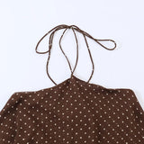 POLKA DOT TIERED HALTER MINI DRESS