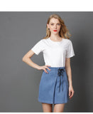 ALL TIED UP DENIM MINI - B ANN'S BOUTIQUE