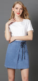 ALL TIED UP DENIM MINI - B ANN'S BOUTIQUE
