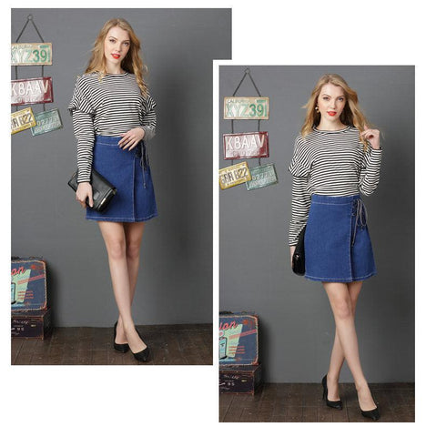ALL TIED UP DENIM MINI - B ANN'S BOUTIQUE