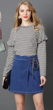 ALL TIED UP DENIM MINI - B ANN'S BOUTIQUE