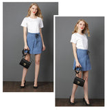 ALL TIED UP DENIM MINI - B ANN'S BOUTIQUE
