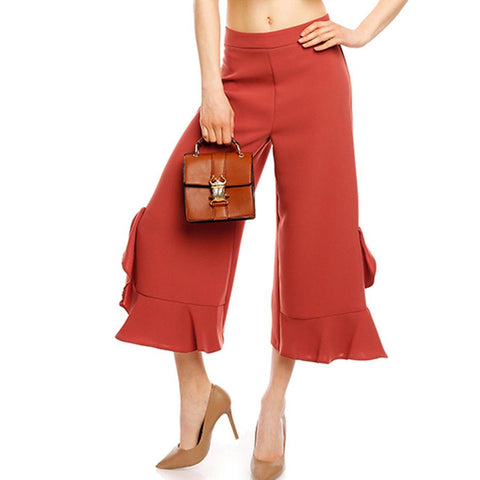 ALLIE’S ANKLE RUFFLE PANTS - B ANN'S BOUTIQUE