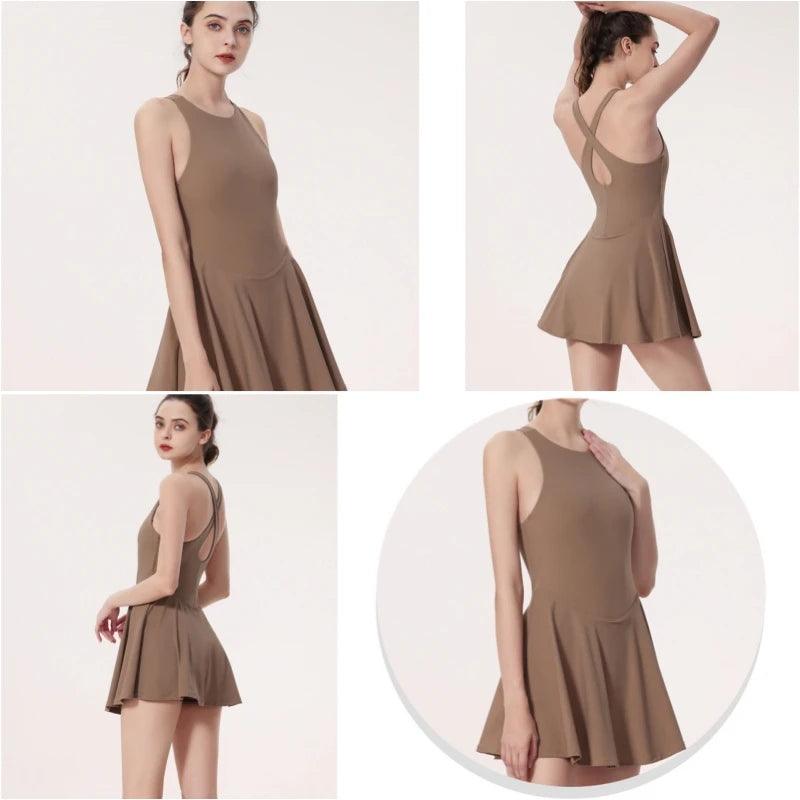 B-ACTIVE FITNESS DRESS WITH SHORTS Large / Earthtone