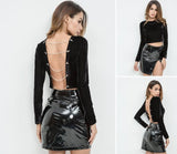 BACKLESS CHAINLINK VELVET CROPPED TOP - B ANN'S BOUTIQUE