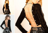 BACKLESS CHAINLINK VELVET CROPPED TOP - B ANN'S BOUTIQUE